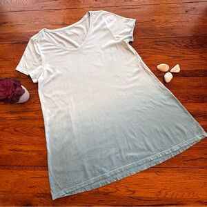 Pure Jill Dip Dye Elliptical Tee Ombré Sea Foam Green Size Small